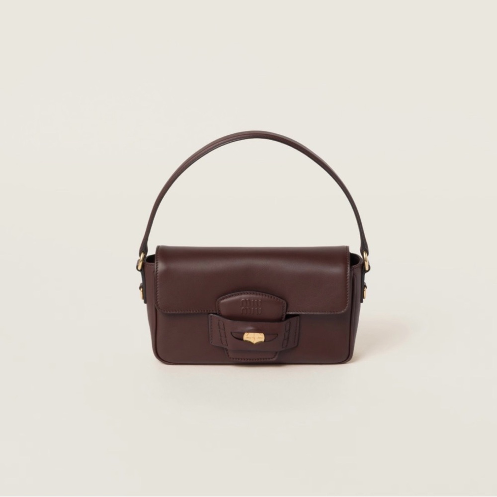 Miu Miu Dark Brown Penny Shoulder Bag